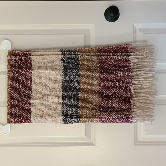 Striped Scarf with Fringe - Picture 4 of 4